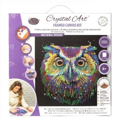 Kit tableau à diamanter Crystal Art 30x30cm - Hibou multicolore