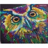 Kit tableau à diamanter Crystal Art 30x30cm - Hibou multicolore