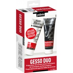 Set gesso blanc et noir Pébéo Studio, tubes de 100 ml