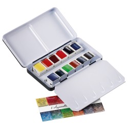Boîte métal de 1/2 godets aquarelle extra-fine Sennelier