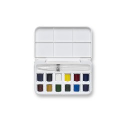 Boîte d'aquarelle Cotman 12 1/2 godets + pinceau réservoir