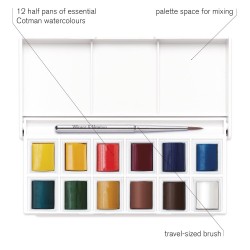 Boîte plastique aquarelle Sketcher's Cotman de 12 1/2 godets