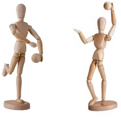 Mannequin magnétique en bois avec ballon