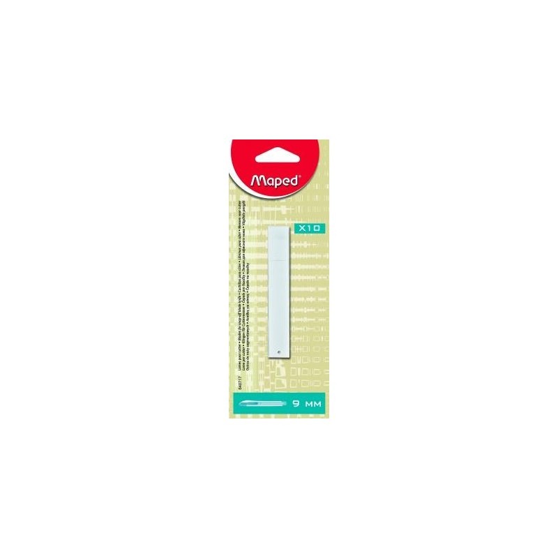 Etui de 10 lames pour cutter droit 9 mm et 18 mm Maped