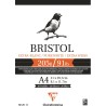 Bloc bristol 205 g/m² Clairefontaine, 20 fls collées