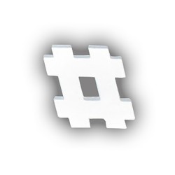 Symbole Hashtag en papier maché - 12 cm
