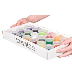 Set de 18 pots vides en plastique avec couvercle 30 ml