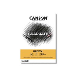 Bloc Bristol Graduate 180 g/m², 20 fls collées un côté