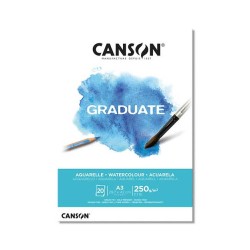 Bloc Aquarelle Graduate 250 g/m², 20 fls collées un côté