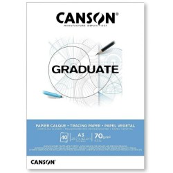 Bloc Calque Graduate 70gr/m², 40 fls collées un côté