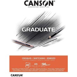 Bloc Croquis Graduate 96 g/m², 40 fls collées un côté