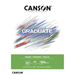 Bloc Dessin Graduate 160 g/m², 30 fls collées un côté