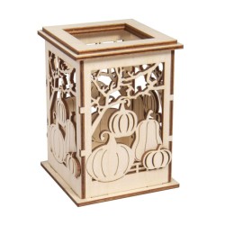 Kit DIY - Mini lanterne en bois à monter Courges 8,5x8,5x11,7cm