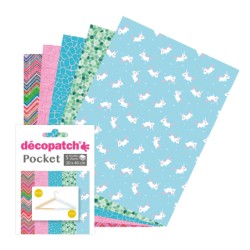 Pochette Décopatch Pocket n°30, 5 feuilles 30x40 cm assorties