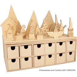 Calendrier de l'Avent rectangle - 33,5x20,5x11,5 cm