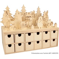 Calendrier de l'Avent rectangle - 33,5x20,5x11,5 cm