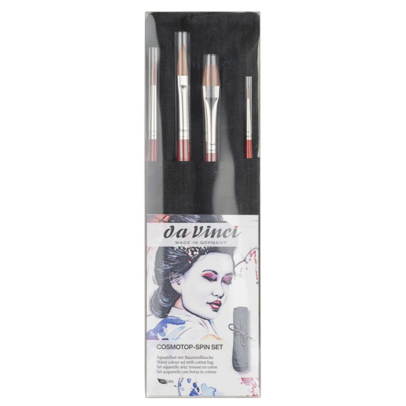 Set de 4 pinceaux Cosmotop-Spin + pincelier en tissu