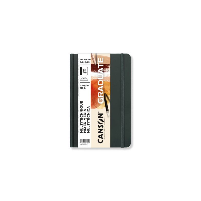 Carnet cousu Mixed Media Naturel Canson Graduate 220 g/m², 32 fls