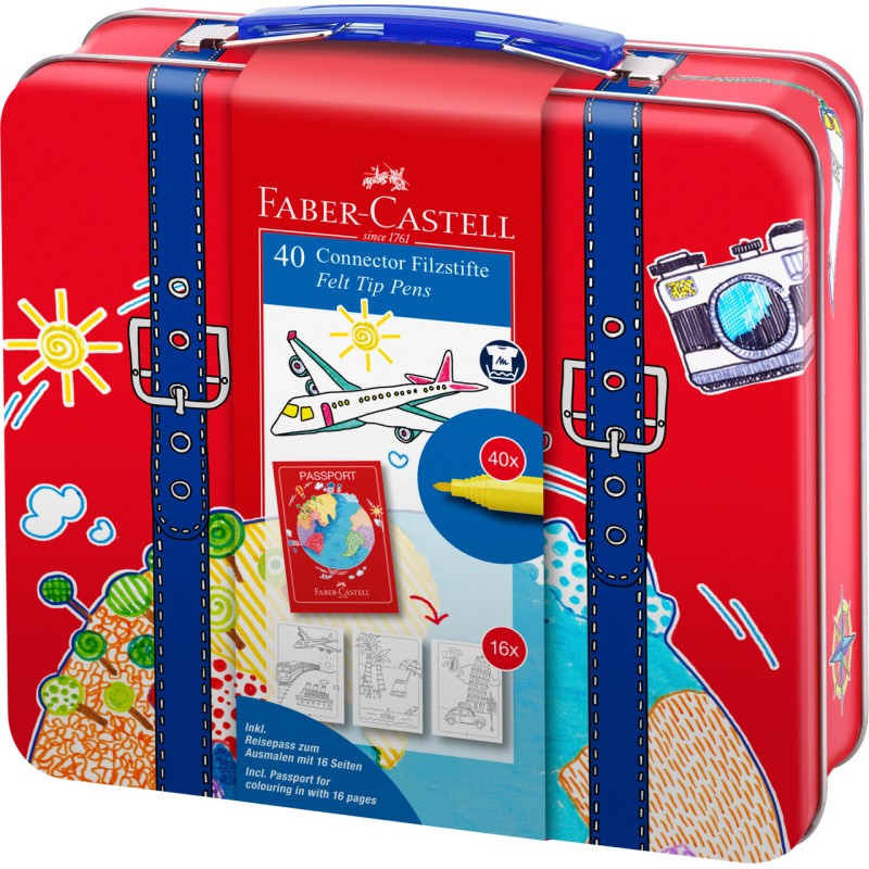 Valise en métal de 40 feutres de coloriage Connector