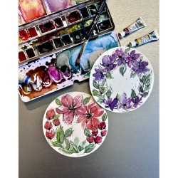 Boite métal papier aquarelle rond Expression 300 g/m² de 30 feuilles
