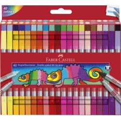 Boite de 40 feutres double-pointe Faber Castell