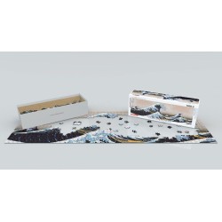 Puzzle 1000 pièces - Panoramique La grande vague de Kanagawa, de Hokusai