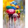 Peinture par numéros sur chassis 40x50cm - Farandoles de parapluies 2