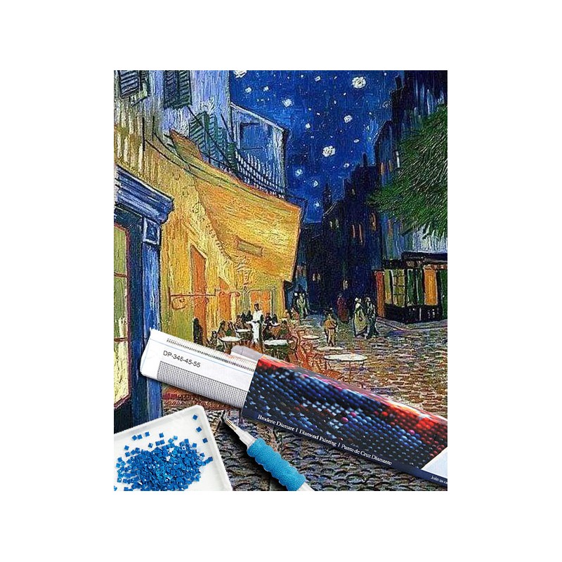Broderie diamant 40x50cm sur toile roulée - Van Gogh Terrasse
