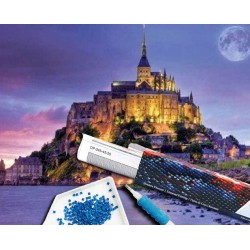 Broderie diamant 40x50cm sur toile roulée - Le Mont Saint Michel