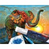 Broderie diamant 40x50cm sur toile roulée - Elephant artistique