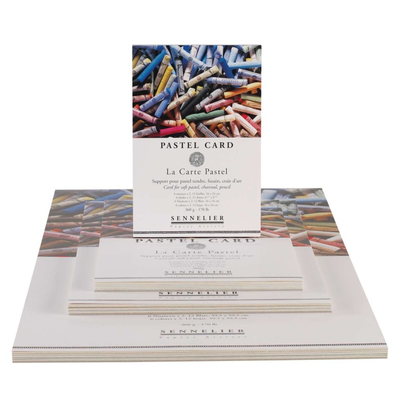 Bloc papier Pastel Card 360g/m², 12 fls collées petit côté