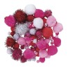 Pompons assortis Métallic ø0,5cm à ø4,5cm x120pcs - Rosé