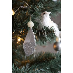Plumes décorées avec paillettes x6pcs