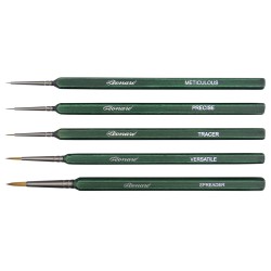 Pinceaux ronds pour modélisme en fibres synthétiques imitation martre