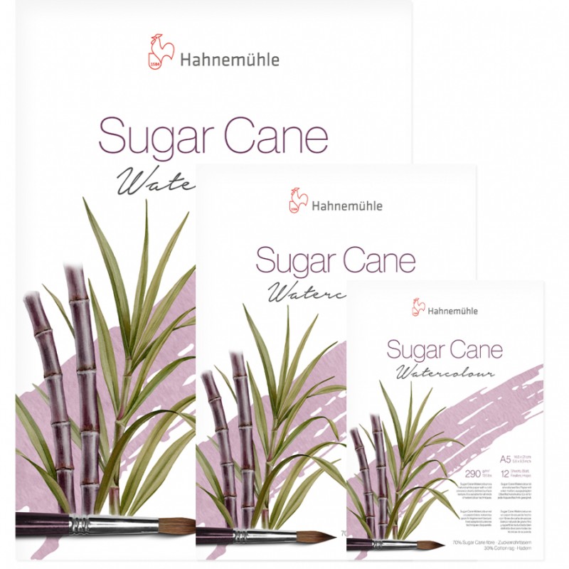 Bloc aquarelle Sugar Cane 290 g/m², 12 fls collées 4 côtés