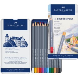 Boîte métal crayons de couleur aquarellables Goldfaber Aqua