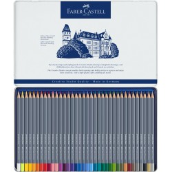 Boîte métal crayons de couleur aquarellables Goldfaber Aqua
