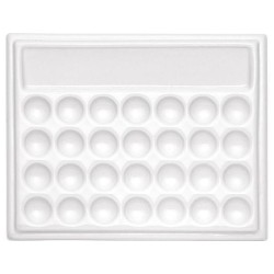 Palette rectangle imitation porcelaine 28 trous