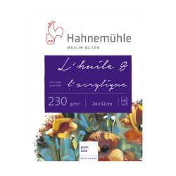 Blocs papier L'Huile & l'Acrylique 230g/m², 10 fls collés 4 côtés