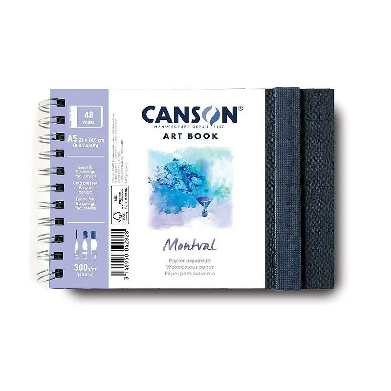 Carnet aquarelle Montval Art Book 300 g/m², 24 fls spiralées