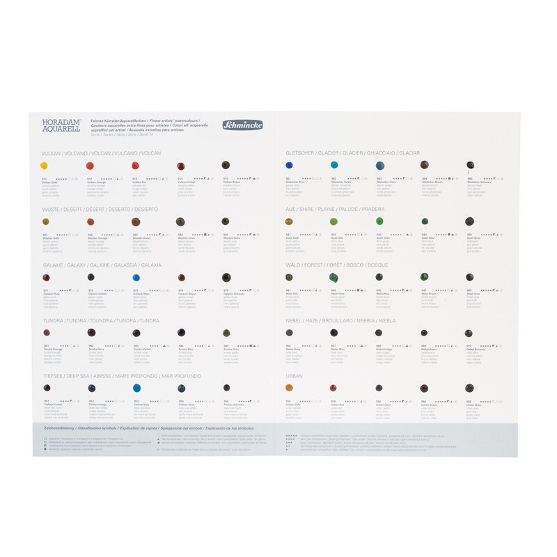 Dot Card 50 couleurs supergranulantes aquarelle Horadam 