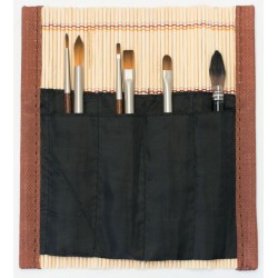 Set de 6 pinceaux de voyage Raphaël en pincelier bambou