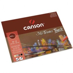 Blocs Mi-Teintes Touch 335 g/m², 12 fls collées 1 côté