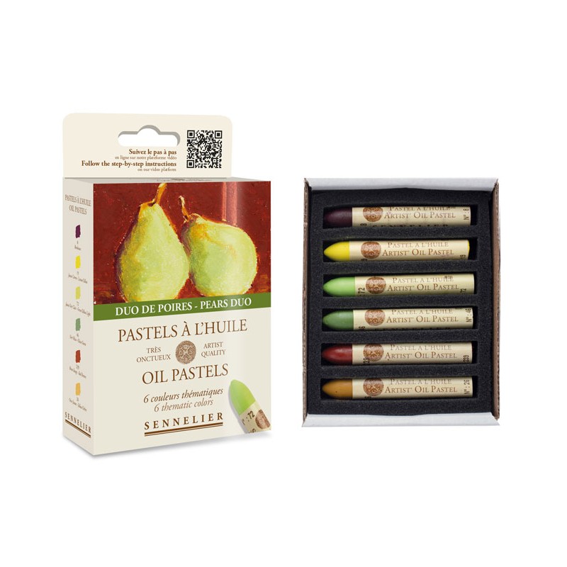 Boite de 6 pastels à l'huile Sennelier