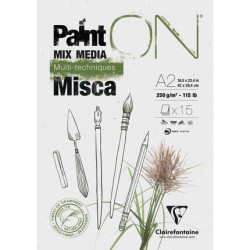 Bloc papier multi-technique Paint On Misca 250 g/m², 15 fls collées