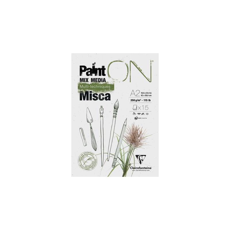 Bloc papier multi-technique Paint On Misca 250 g/m², 15 fls collées