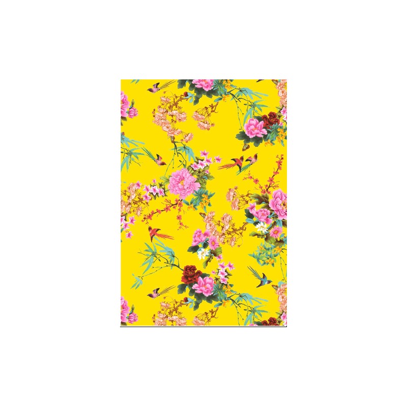 Papier Décoptach n°750 Fleurs oiseau, feuille 30x40cm