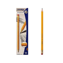 Etui de 12 crayons graphite Lyra Studium avec gomme