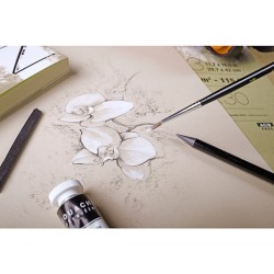 Bloc multi-technique Paint On Kraft naturel 250g/m², 30 fls collées