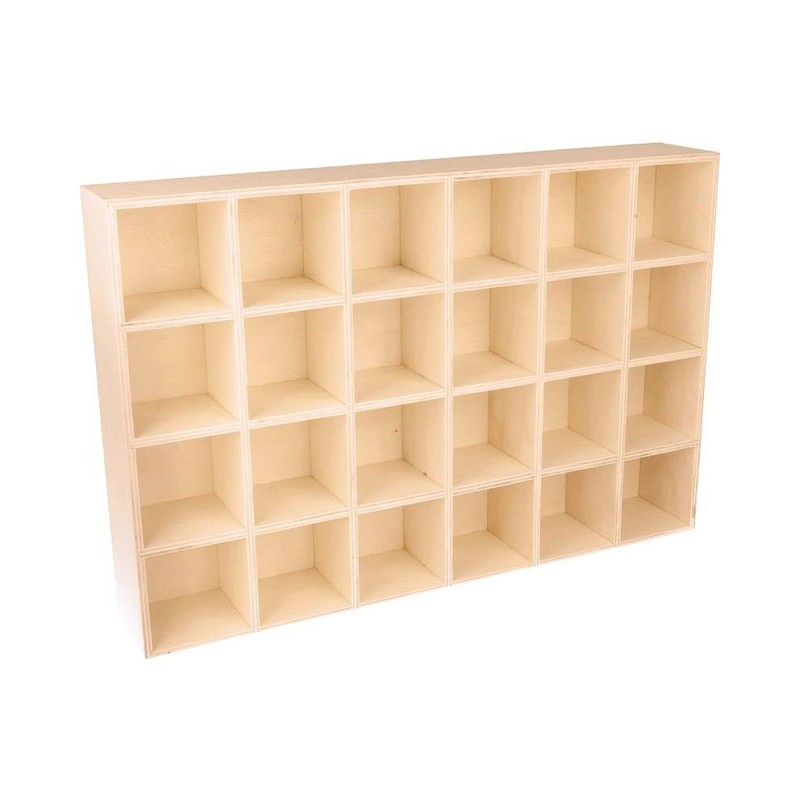 Etagère en bois de 24 cases - 35,9x24x5,7 cm